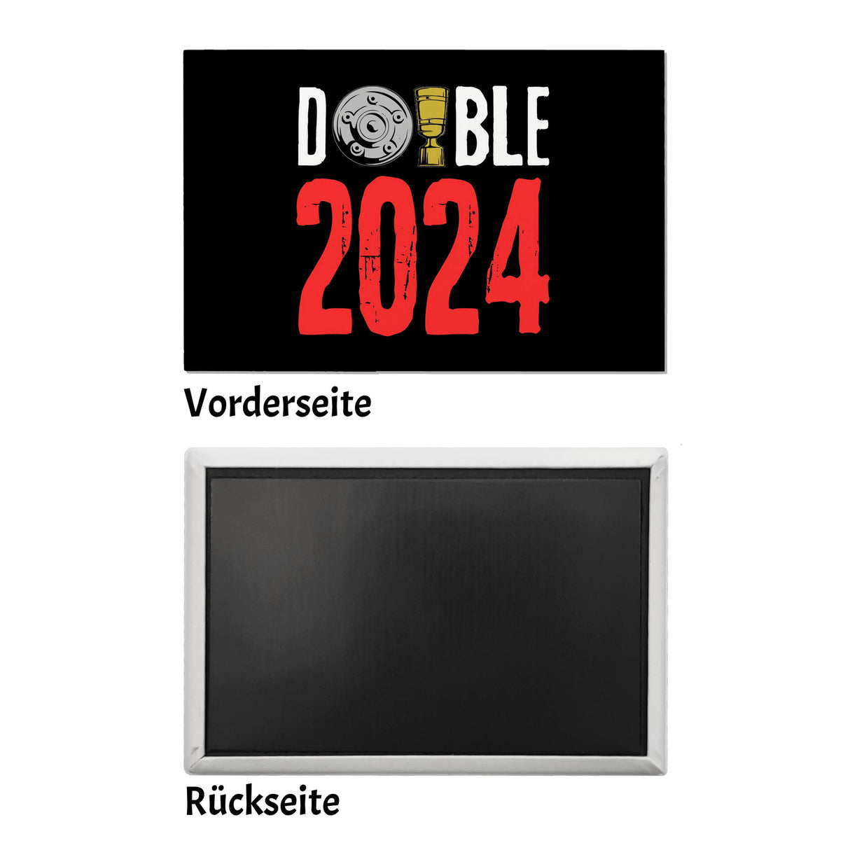 Leverkusen Double-Sieger Souvenir Magnet eckig mit Spruch Double 2024