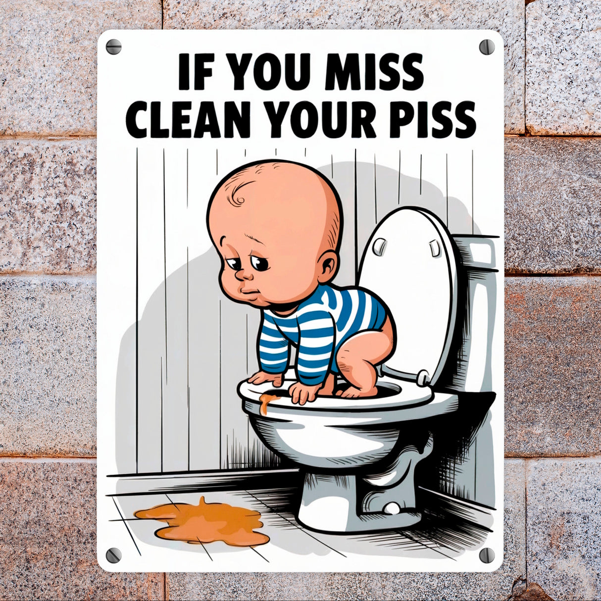 Toilettenschild Metallschild in 15x20 cm - If you miss clean your piss