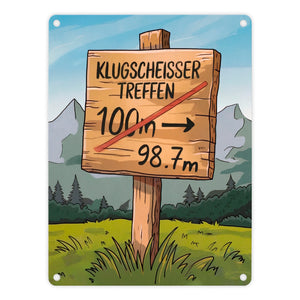 Klugscheisser Treffen Metallschild in 15x20 cm für Besserwisser