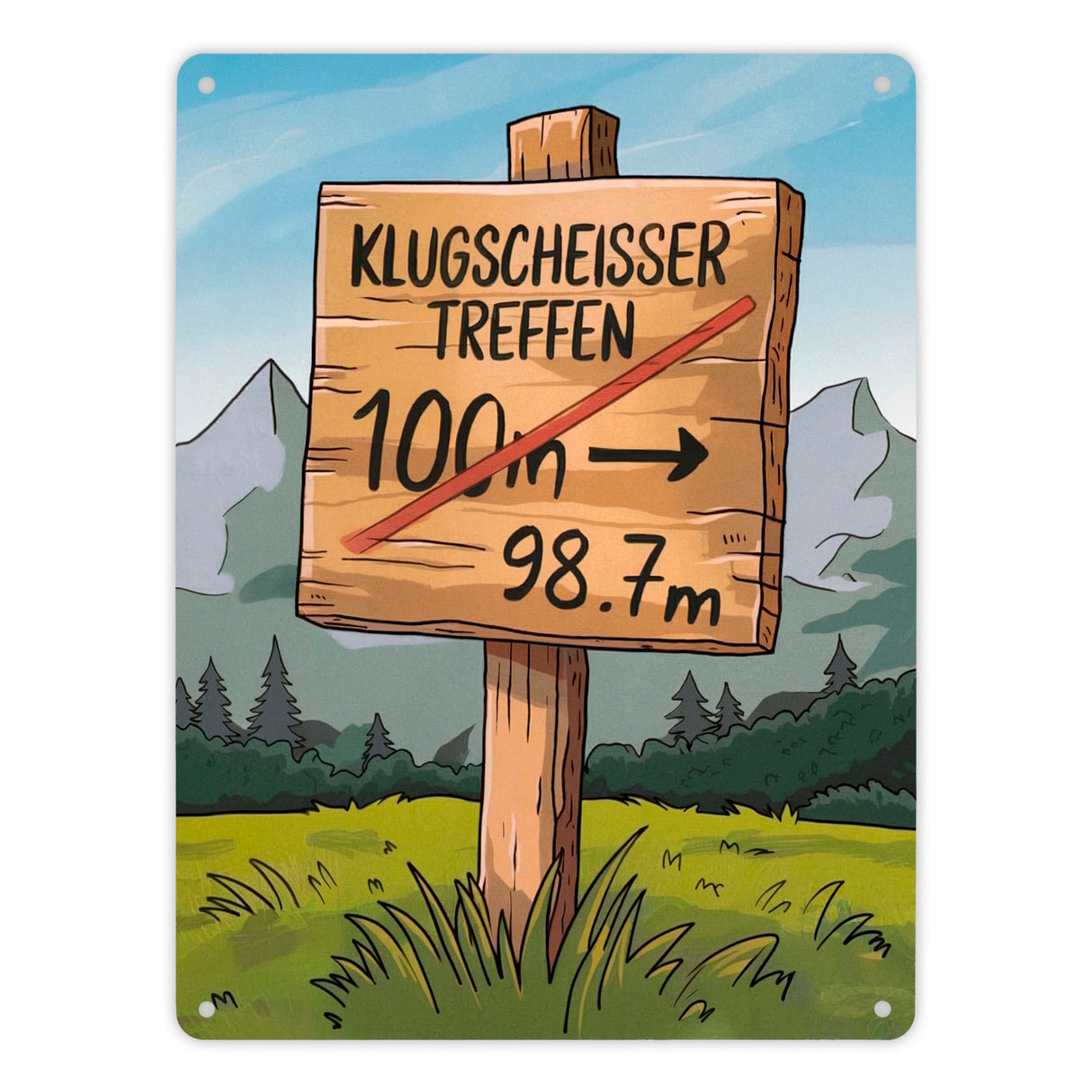 Klugscheisser Treffen Metallschild in 15x20 cm für Besserwisser