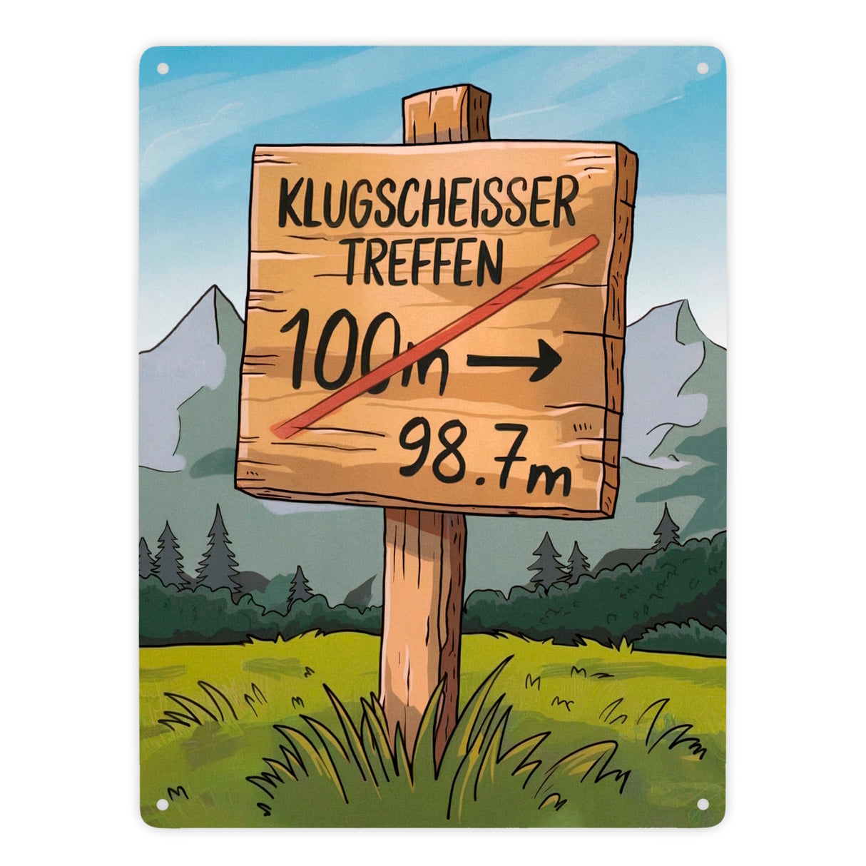 Klugscheisser Treffen Metallschild in 15x20 cm für Besserwisser