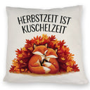 Herbstzeit ist Kuschelzeit Kissen mit kuschelnden Füchsen