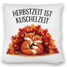 Herbstzeit ist Kuschelzeit Kissen mit kuschelnden Füchsen