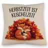 Herbstzeit ist Kuschelzeit Kissen mit kuschelnden Füchsen