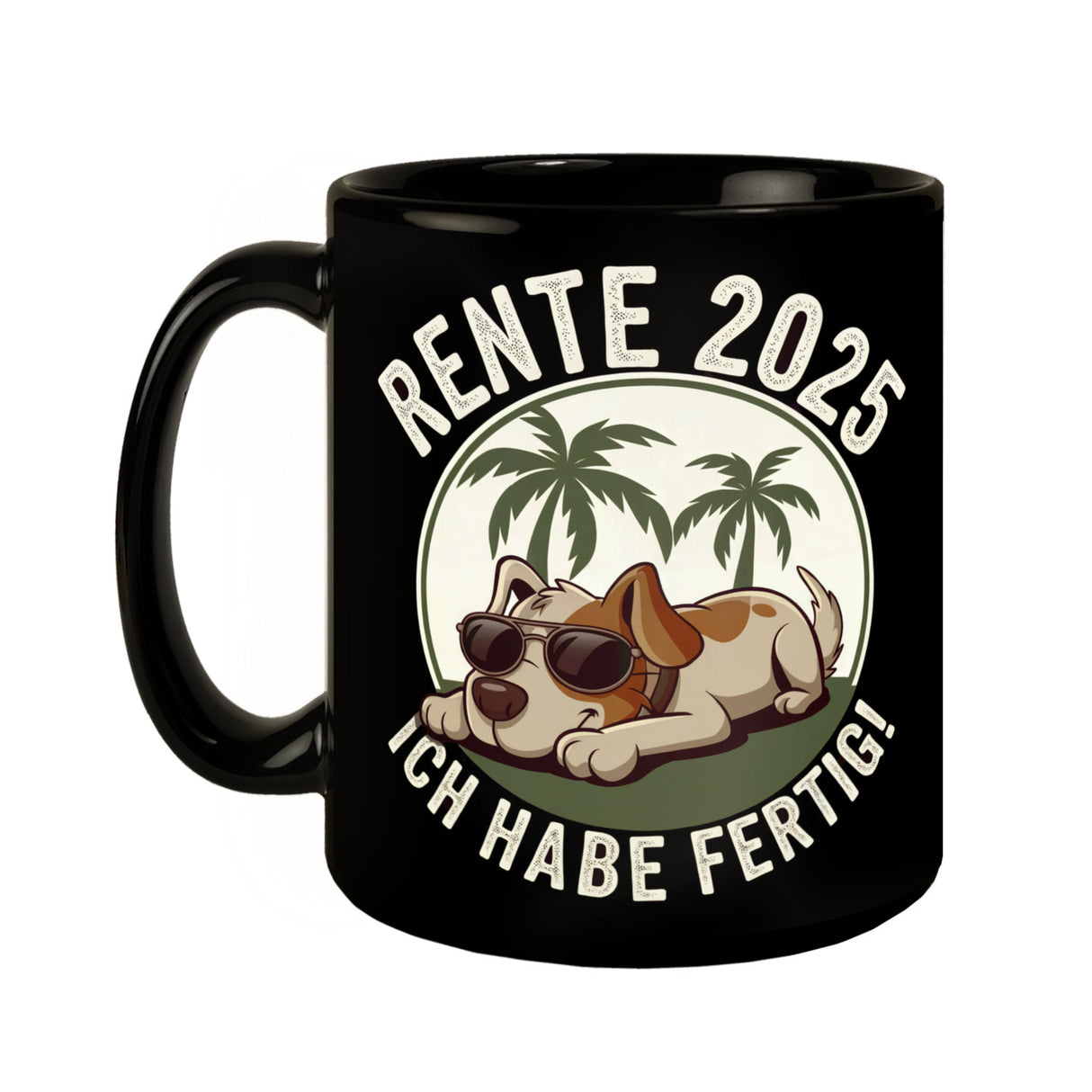 Hund mit Sonnenbrille - Rente 2025 Tasse