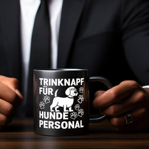 Trinknapf für Hundepersonal Tasse mit Hund und Pfotenabdrücken