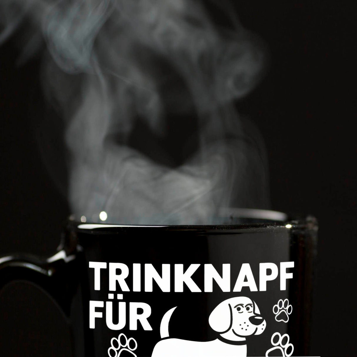 Trinknapf für Hundepersonal Tasse mit Hund und Pfotenabdrücken