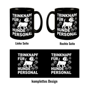 Trinknapf für Hundepersonal Tasse mit Hund und Pfotenabdrücken