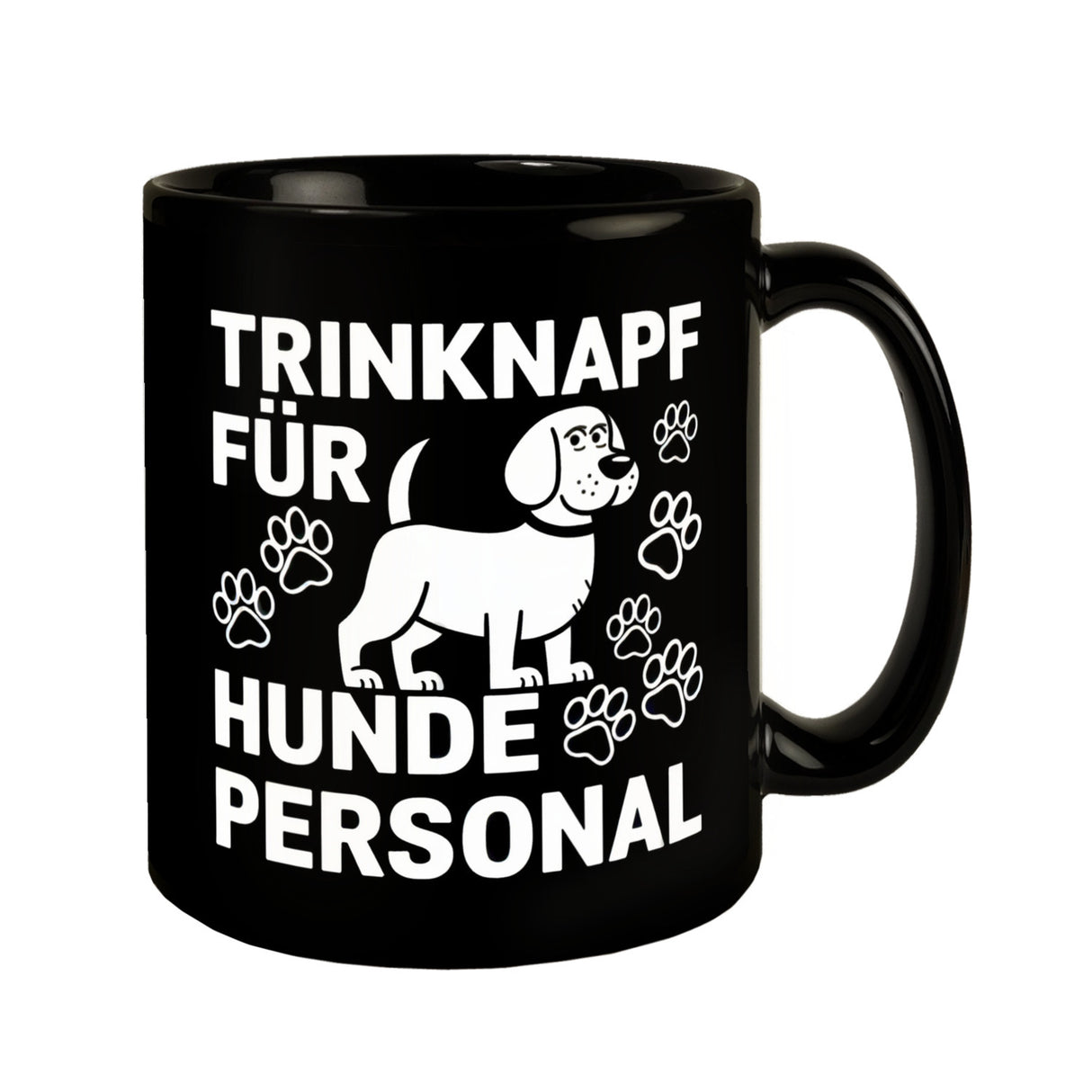 Trinknapf für Hundepersonal Tasse mit Hund und Pfotenabdrücken