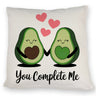 Avocado-Paar Kissen mit Spruch You Complete Me