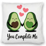 Avocado-Paar Kissen mit Spruch You Complete Me