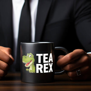 Grüner Cartoon-Dinosaurier TEA REX Tasse