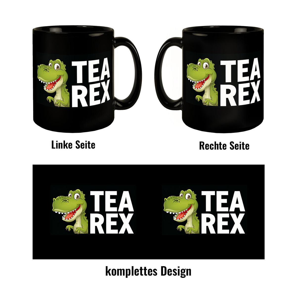 Grüner Cartoon-Dinosaurier TEA REX Tasse