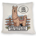 Lachendes Lama - Lebe liebe lache Kissen