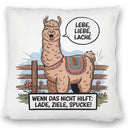 Lachendes Lama - Lebe liebe lache Kissen