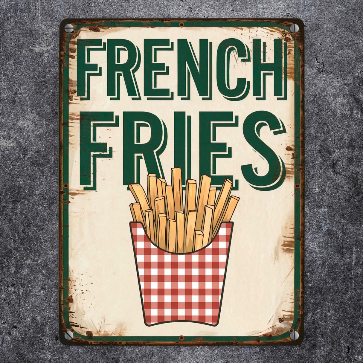 French Fries Metallschild in 15x20 cm mit Pommes frites