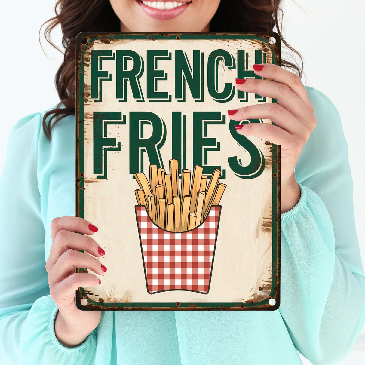 French Fries Metallschild in 15x20 cm mit Pommes frites