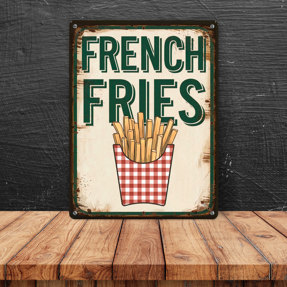 French Fries Metallschild in 15x20 cm mit Pommes frites