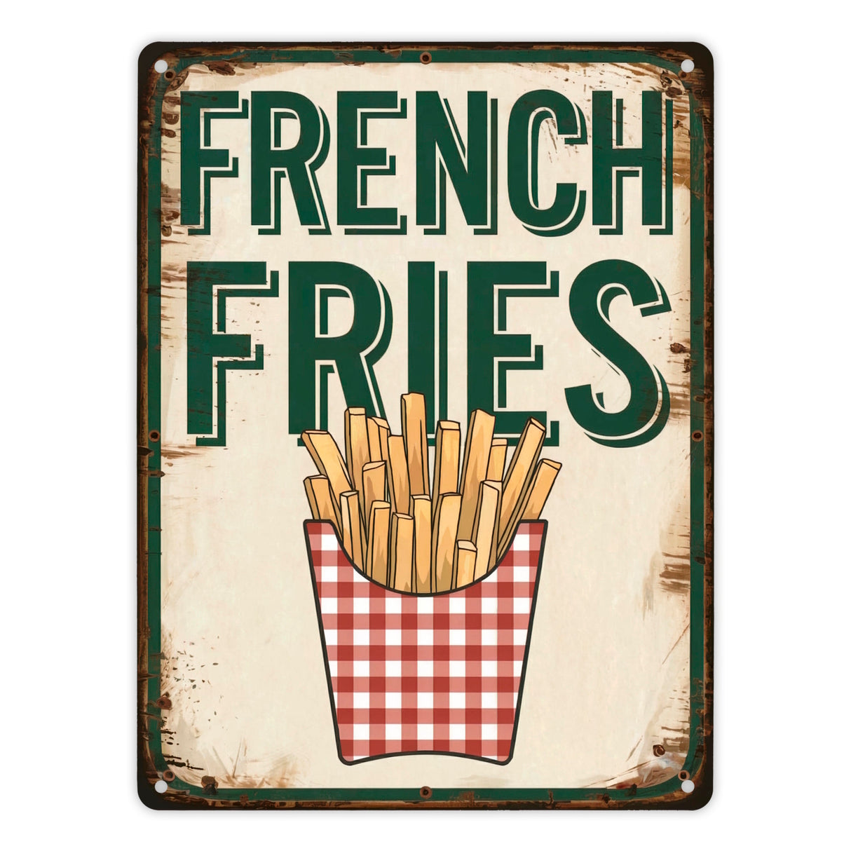 French Fries Metallschild in 15x20 cm mit Pommes frites