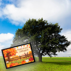 Herbstliche Landschaft mit Kürbissen Fußmatte in 35x50 cm - Herbst ist Lieblingsfarbe