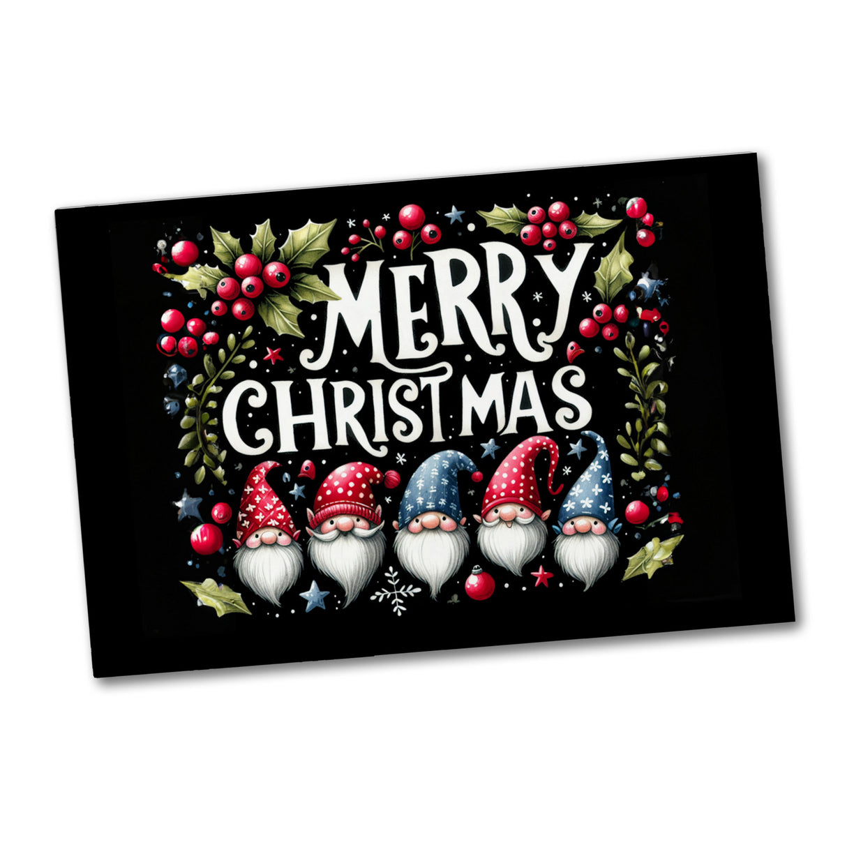 Wichtel Merry Christmas Souvenir Magnet eckig mit Spruch Merry Christmas