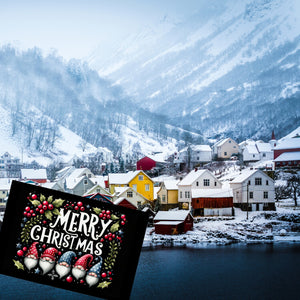 Wichtel Merry Christmas Souvenir Magnet eckig mit Spruch Merry Christmas