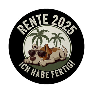 Hund mit Sonnenbrille - Rente 2025 Magnet