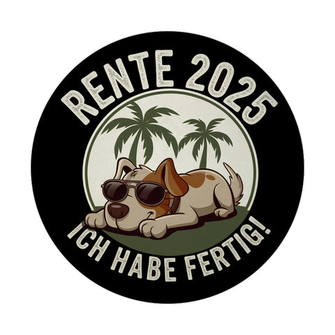 Hund mit Sonnenbrille - Rente 2025 Magnet