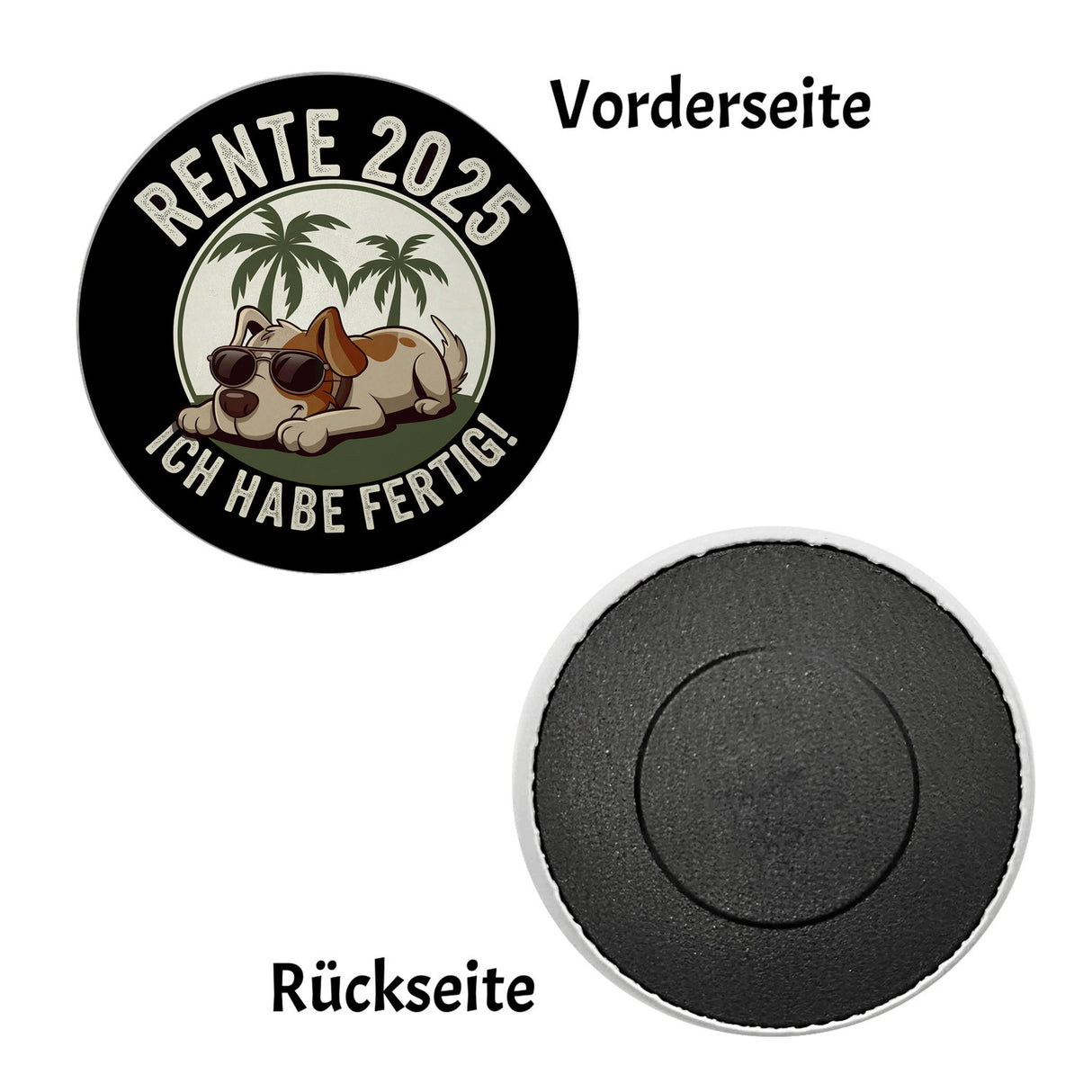 Hund mit Sonnenbrille - Rente 2025 Magnet