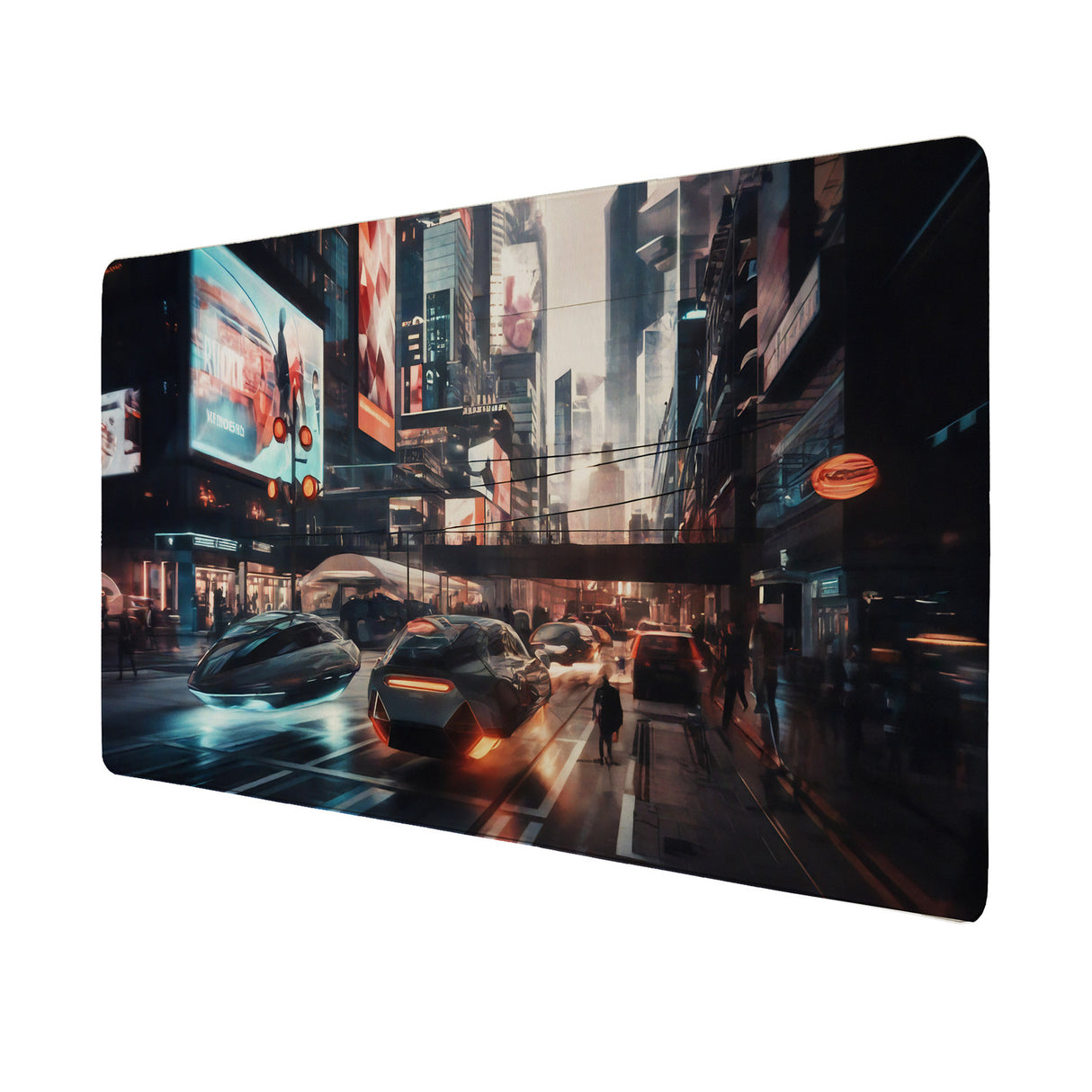 Futuristische Stadt Schreibtischunterlage 69x31cm XXL Mauspad - Gamer Pad