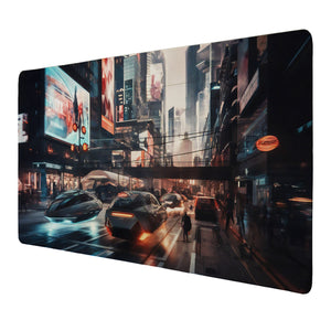 Futuristische Stadt Schreibtischunterlage 69x31cm XXL Mauspad - Gamer Pad