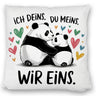 Zwei Pandas mit Herzen Kissen - Ich deins Du meins