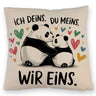 Zwei Pandas mit Herzen Kissen - Ich deins Du meins