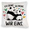 Zwei Pandas mit Herzen Kissen - Ich deins Du meins