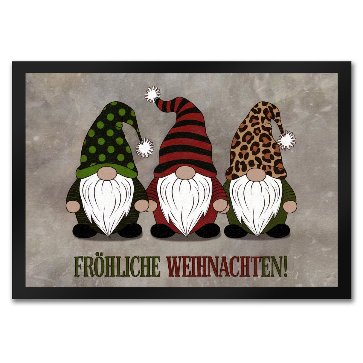 Drei Wichtel - Fröhliche Weihnachten Fußmatte in 35x50 cm