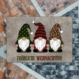 Drei Wichtel - Fröhliche Weihnachten Fußmatte in 35x50 cm ohne Rand