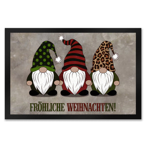 Drei Wichtel - Fröhliche Weihnachten Fußmatte in 35x50 cm