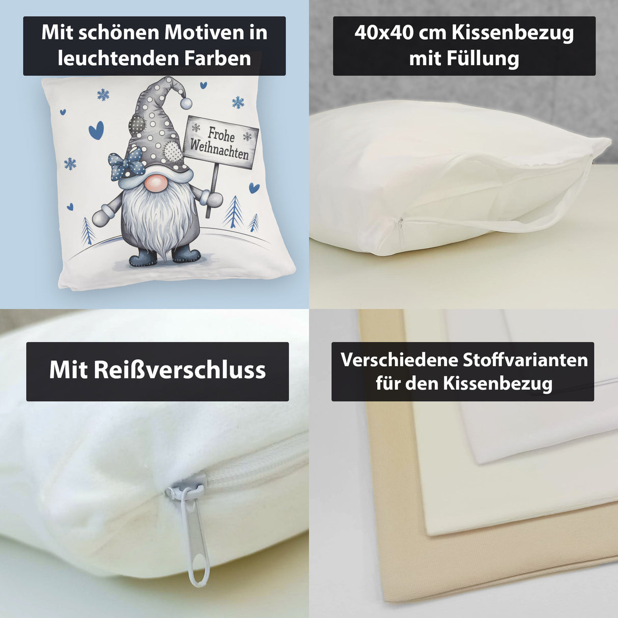 Frohe Weihnachten Kissen - Weihnachtswichtel