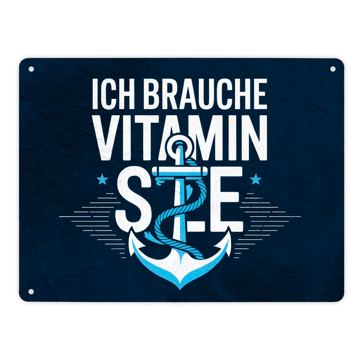 Ich brauche Vitamin See Metallschild in 15x20 cm mit Anker