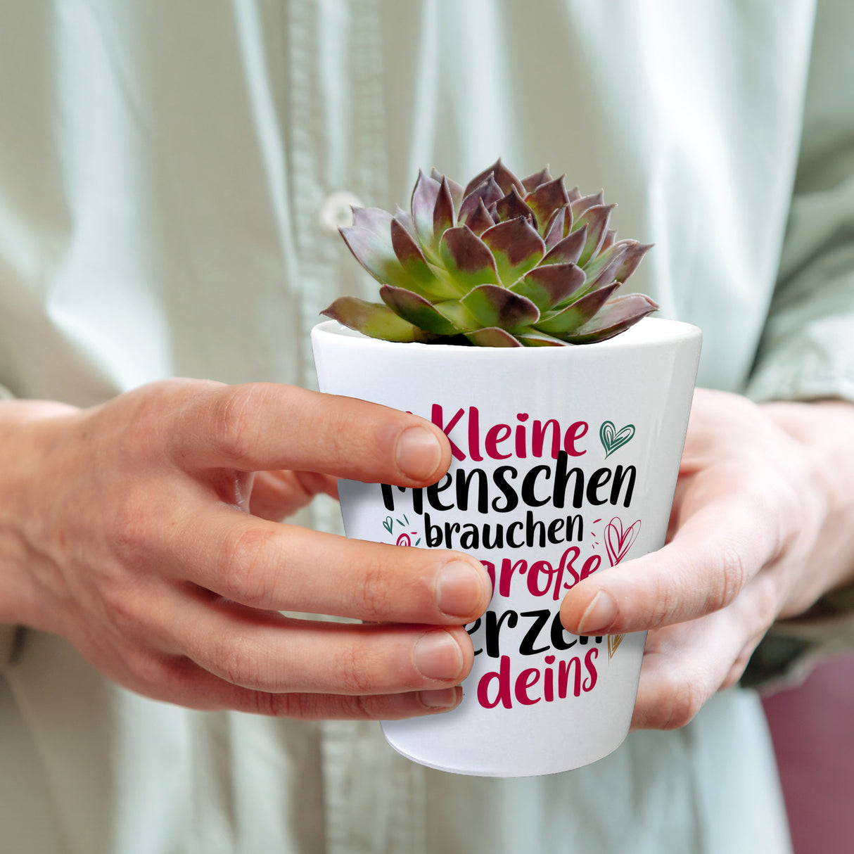 Kleine Menschen brauchen so große Herzen wie deins Blumentopf