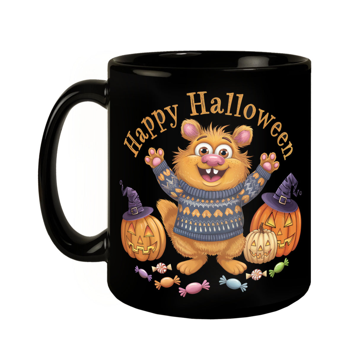 Happy Halloween Bär mit Pullover Tasse