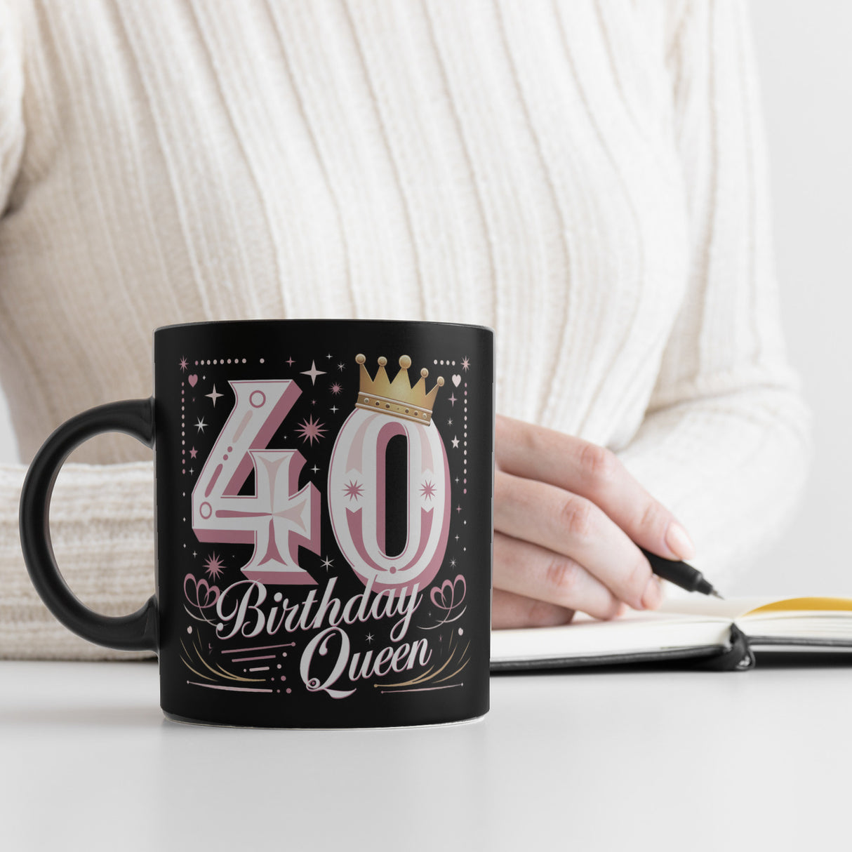 40 mit Krone - Birthday Queen Tasse