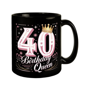 40 mit Krone - Birthday Queen Tasse