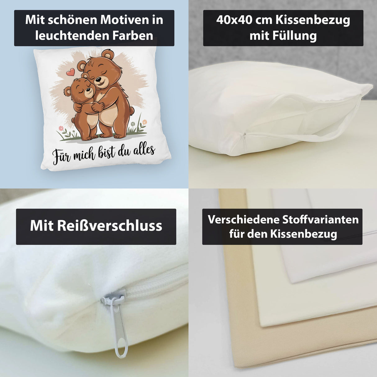 Zwei kuschelnde Bären - Für mich bist du alles Kissen