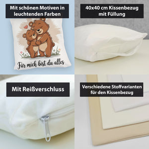 Zwei kuschelnde Bären - Für mich bist du alles Kissen