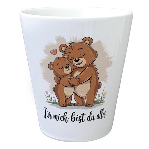 Zwei kuschelnde Bären Blumentopf - Du bist alles