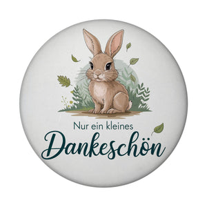 Liebenswertes Kaninchen Magnet rund - Kleines Dankeschön