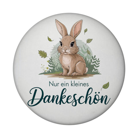 Liebenswertes Kaninchen Magnet rund - Kleines Dankeschön