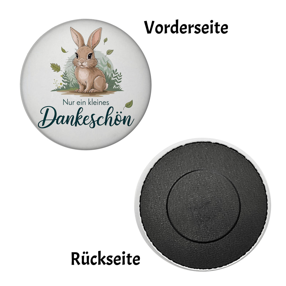 Liebenswertes Kaninchen Magnet rund - Kleines Dankeschön