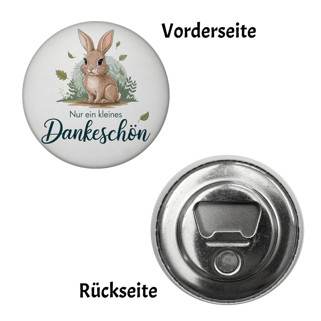 Liebenswertes Kaninchen Magnet rund - Kleines Dankeschön